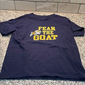 MV Sport Navy Kids Tee with Yellow Graphic